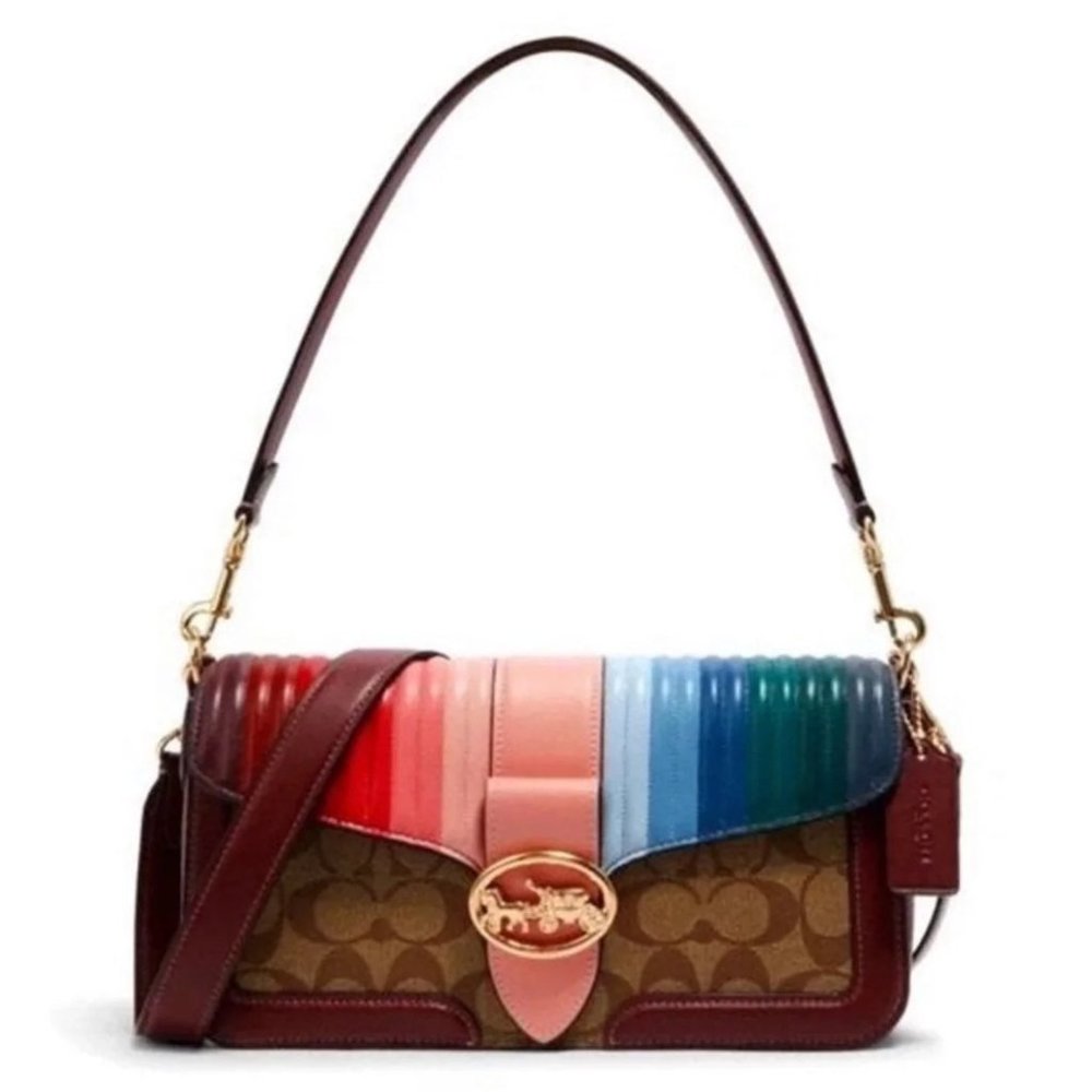 Coach Georgie Shoulder Bag Rainbow NWT
